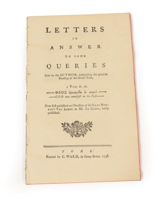 Lot 192 - [Mawer, John] Letters in Answer to Some Queries Sent to the Author, concerning the genuine...