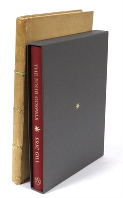 Lot 212 - Private Press Gill, Eric The Four Gospels. Folio Society, 2018. Folio, org. red cloth, upper...