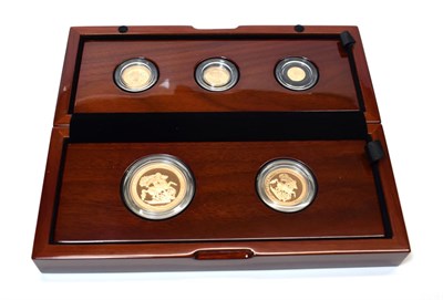 Lot 2108 - The Royal Mint 2017 Sovereign Five-Coin Gold Proof Collection. Complete with Booklet and CoA...