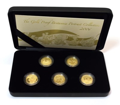 Lot 2116 - Royal Mint 2006 Gold Proof Britannia Five-Coin Portrait Collection Presented in the Royal mint...
