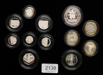Lot 2138 - Royal Mint. 2009 Silver Proof 12 Coin Collection including the Kew Gardens 50p. Boxed and CoA