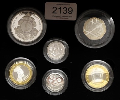 Lot 2139 - Royal Mint. 2014 Silver Proof 6 Coin Piedfort Collection Boxed and CoA