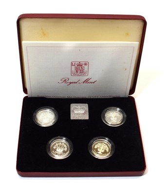 Lot 2150 - A Set of 4 x Silver Proof £1 1984 - 1987, with the four different national floral reverses of...