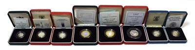 Lot 2153 - A Collection of 8 x UK Silver Proof Piedfort Coins comprising: 2 x £2: 1997 Rushin rev design,...