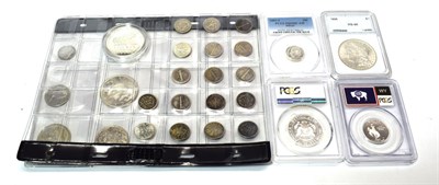 Lot 2187 - USA Slabbed Morgan Dollar and other slabbed and unslabbed US/Canadian SIlver Morgan Dollar 1896...