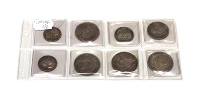 Lot 2189 - Eight World silver coins comprising: Italy 1904 - R 2 Lire GVF, Italy 1857 Kingdom of the 2...