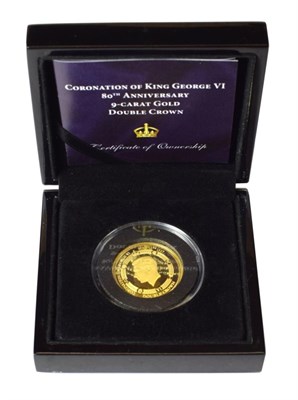 Lot 2192 - Coronation of King George VI 80th anniversary 9 carat gold double crown (boxed)