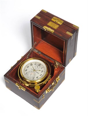 Lot 1050 - A Russian Two Day Marine Chronometer, Moscow 1 Factory, No.7817, circa 1970, the three tier...