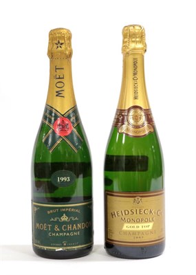 Lot 2018 - Moët et Chandon Brut Impérial Champagne 1993 (one bottle), Heidsieck & Co. Monopole Gold Top...