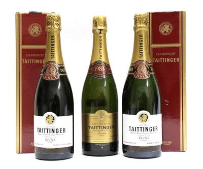 Lot 2020 - Taittinger Brut Millésimé Champagne 1983 (one bottle), Taittinger Brut Reserve Champagne (two...