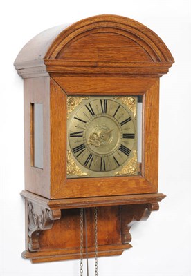 Lot 1053 - A Thirty Hour Single Handed Hooded Wall Clock with Alarm, unsigned, circa 1740, the later made...