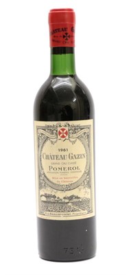 Lot 2040 - Château Gazin Grand Cru Classé Pomerol 1961 (one bottle)