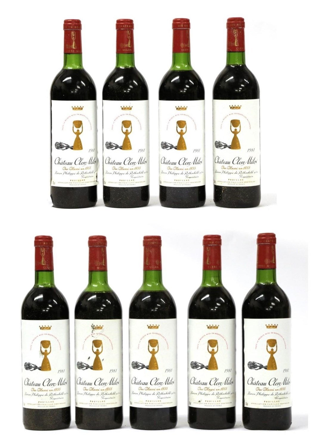Lot 2063 - Château Clerc Milon 1981 (nine bottles)