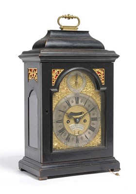 Lot 1061 - An Ebonised Striking Table Clock, signed Jacob Massy, Leicester Fields, London, circa 1730, the...