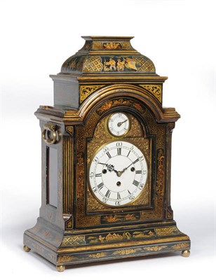 Lot 1065 - An Impressive and Interesting George II Blue Japanned Chiming Table Clock with an Early Enamel...