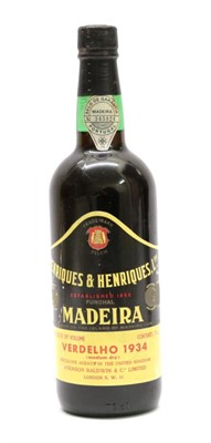Lot 2203 - Henriques & Henriques Ltd. Verdelho 1934 Madeira (one bottle)