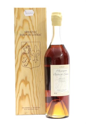 Lot 2204 - Baron De Lustrac Armagnac 1950, in wooden presentation case (one bottle)