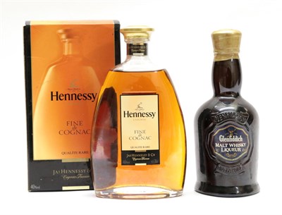 Lot 2216 - Glenfiddich Malt Whisky Liqueur 40% 50cl (one bottle), Hennessy Fine De Cognac 40% 70cl (one...