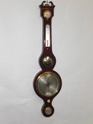 Lot 1072 - A Mahogany Wheel Barometer, signed James Maspoli, Hull, circa 1850, the case with swan neck...