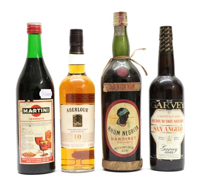 Lot 2225 - Aberlour 10 Year Old Highland Single Malt Whisky 40% 70cl (one bottle), Old Nick Rum 'Rhum...