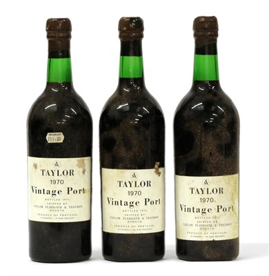 Lot 2234 - Taylor's 1970 Vintage Port by Taylor, Fladgate & Yeatman (three bottles)