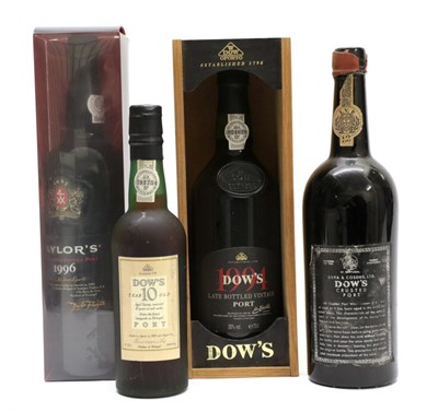 Lot 2248 - Dow's 1994 Late Bottled Vintage Port 75cl in wooden presentation case (one bottle), Dow's 10...