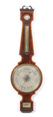 Lot 1075 - A 12-Inch Mahogany Wheel Barometer, signed L.Polti, 5 Commercial Street, circa 1830, swan neck...