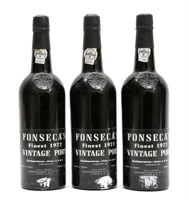 Lot 2257 - Fonseca's Finest 1977 Vintage Port (three bottles)