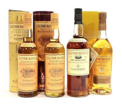 Lot 2273 - Glenmorangie 10 Year Old Single Highland Malt Scotch Whisky 40% 70cl, original tubes (two bottles)