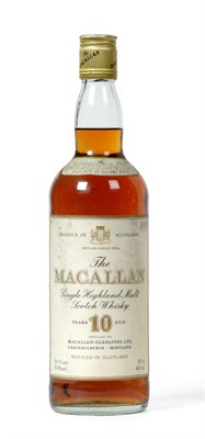 Lot 2282 - The Macallan 10 Year Old Single Highland Malt Whisky matured in sherry wood, 40% 75.7cl, 1980s...