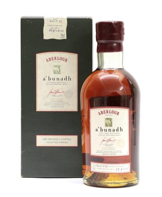 Lot 2299 - Aberlour A'Bunadh Single Speyside Malt, batch number 11, 59.8% 70cl, in original card sleeve...