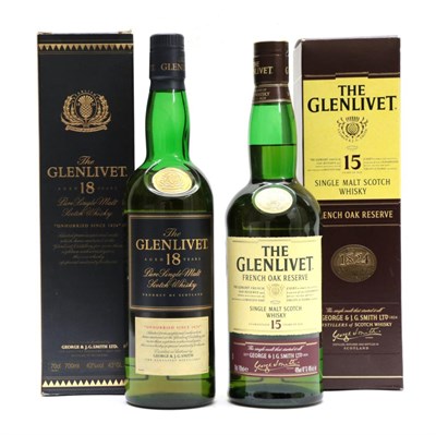 Lot 2301 - The Glenlivet 18 Year Old Pure Single Malt Scotch Whisky 43% 70cl, in original card sleeve (one...
