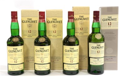 Lot 2308 - The Glenlivet 12 Year Old Single Malt Scotch Whisky 40% 70cl, in original card sleeve (four...