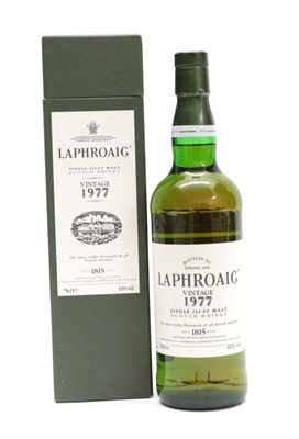 Lot 2331 - Laphroaig Vintage 1977 Single Islay Malt Scotch Whisky bottled in 1995, 43% 75cl, in original...