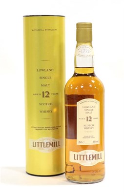 Lot 2340 - Littlemill 12 Year Old Lowland Single Malt Whisky 40% 70cl, in original card sleeve (one...