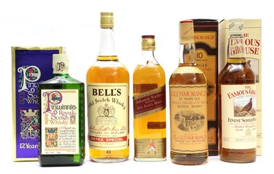 Lot 2355 - Glenmorangie 10 Year Old Single Highland Malt Whisky 40% 75cl (one bottle), Johnnie Walker Red...