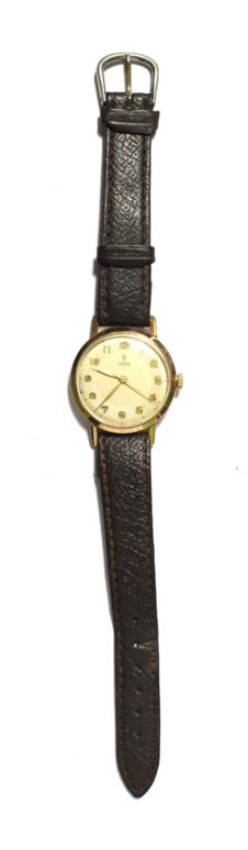 Lot 13 - A 9 carat gold Tudor wristwatch