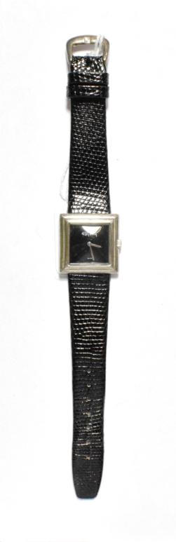 Lot 25 - A silver square shaped Roy King wristwatch