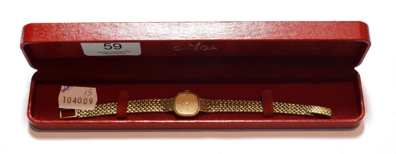 Lot 59 - A 9 carat gold ladies Omega wristwatch