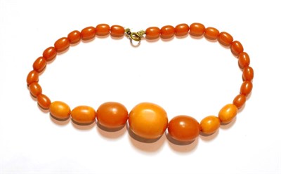 Lot 72 - An amber bead necklace, length 43.5cm