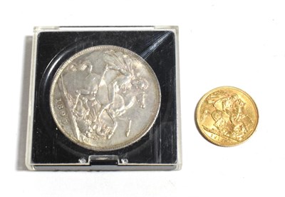 Lot 86 - George V gold sovereign dated 1912; together with full crown dated 1893