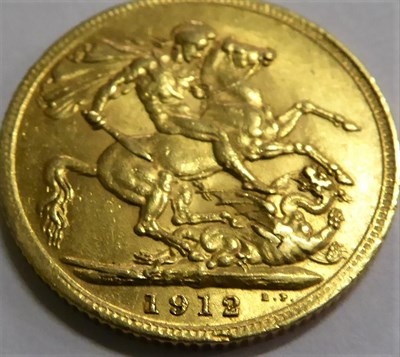 Lot 86 - George V gold sovereign dated 1912; together with full crown dated 1893