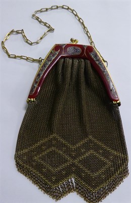 Lot 89 - A ladies chainmail purse; two beadwork purses; a silver cased pocket watch; a pair of silver...