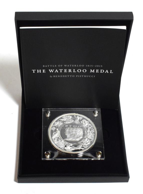 Lot 91 - 'The Waterloo medal' by Benedetto Pistrucci, silvered bronze, cased