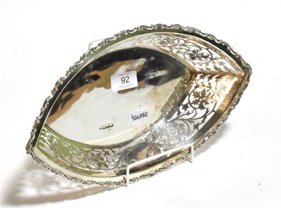 Lot 92 - A silver oval shaped pierced bowl