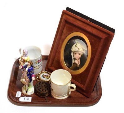 Lot 120 - An early 20th century Berlin porcelain plaque of lady in prayer after Friedrich August Von...