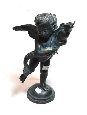 Lot 166 - A bronze figure of a putto