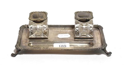 Lot 189 - A silver desk standish