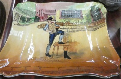 Lot 245 - A slipware moneybox dated 1885, a slipware colander, a Burslem ''Pussyfoot'' cat teapot, a 19th...