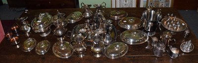 Lot 265 - A good selection of silver-plated hollow ware and table ware including a twin-handled soup...